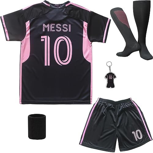 DMDMK Miami #10 2023/2024 Heim Trikot Shorts und Socken Kinder und Jugend Größe (Miami Black, 28 (11-12 Jahre))