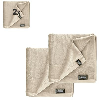 SCHÖNER WOHNEN Duschtücher 70x140 beige - Frottee Duschtuch Set 2er Pack - Handtuch Baumwolle Öko-Tex - groß, weich - für Bad, Baby, Kinder & Fitnessstudio - schnelltrocknend - Gym Handtuch