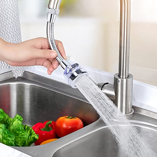 Upgrade 3-in-1 Wasserhahn Verlängerung 360 Grad Multifunktionaler Rotierender Wasserhahn, 3 SprüHfunktion Wasserhahn Strahlregler, Wasserhahn Adapter M22 auf M24,mit Spritzfilter, für Küche