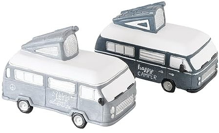BOLTZE Spardose Vanlife Lets Adventure Sparbüchse Sparschwein Sparbox Kunstharz Van Camping Outdoor Travel Reisen 19 x 11 x 12 cm