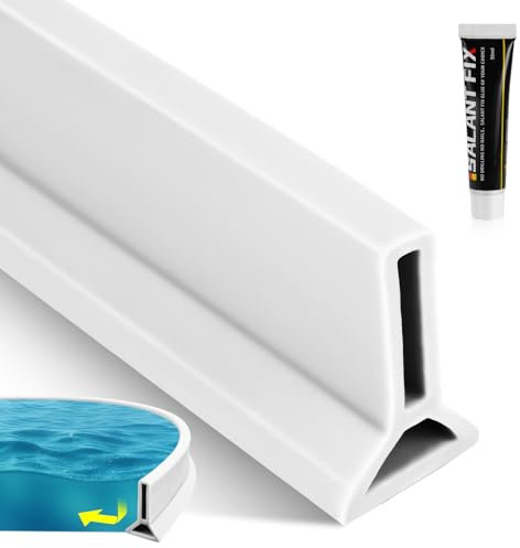flintronic 1.5M Shower Threshold Water Barrier, Silicone Shower Splash Guard Strip with 50g Glue, Self-Adhesive Wet Room Floor Barrier, Wet Room Bathroom Floor Seal for Bathroom Kitchen Sink(5cm High)