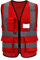 AYKRM 6XL 7XL 8XL Rot Sicherheitsweste Warnweste Reflektierendes WarnschutzWeste Warnweste mit Reflektorstreifen mit Reißverschluss und Taschen Arbeitsweste