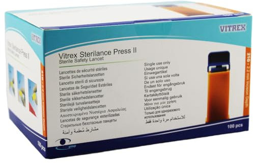 100 x 21g Sterile Safety Lancet For Blood Testing/Diabetes/Cholesterol Test Samples, Single-Use