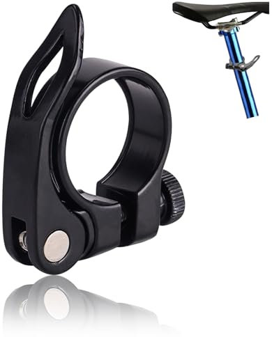 Fahrrad Sattelklemme Schnellspanner Aluminium, 31.8 mm Sattelklemme Schnellspanner für 31.8 mm Mountainbike Rennrad Sattelstütze (Schwarz)