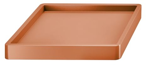 Tymar Roulette pour plantes, soucoupe carrée avec roulettes (terre cuite, 30 x 30 cm)