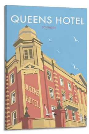 Poster, Motiv: Stadtreise, Motiv: Königin, Hotel, Südsee, dekoratives Leinwandbild, Wand- und Kunstposter, Gemälde, 60 x 90 cm