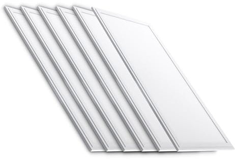 HYBEC - Panel LED 120x30, Pantalla LED, Placas Techo desmontable, LED Panel Panel LED Techo, Pantallas LED, Panel LED para Cocina, Placa LED, 40W 3000ºK (Pack 6)