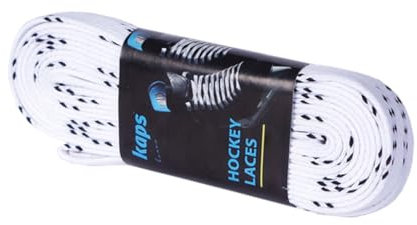 Kaps Profi-Schnürsenkel für Eishockey-Schlittschuhe | Gewachst | Auch für Inlineskates & Rollschuhe geeignet (274 cm – Weiß)