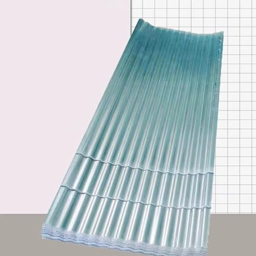 Wellbahn Dachbleche,FRP-Tageslichtplatten,Wellplatten,Dachplatten,Transparent Kurzrollen,Ersatzplatten Gewächshausplatte,Schuppendachplatte für Carports,1,5mm Stark (0.9x1.4m/35x55in,4 Pcs)