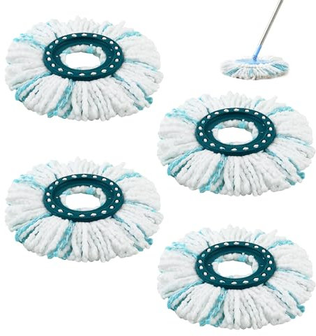 4 Stück bodenwischer ersatzbezug für Leifheit Clean Twist Disc Mop Micro,für Leifheit Bodenwischer/wischmopp leifheit,Geeignet für Fliesen und Laminate alle Bodenarten, effiziente Wasseraufnahme