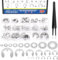 Glarks 237 rondelles de verrouillage étoile à denture intérieure en acier inoxydable 304 et kit de fermoir e - clip comprenant des rondelles de verrouillage Push - in et des anneaux e - clip