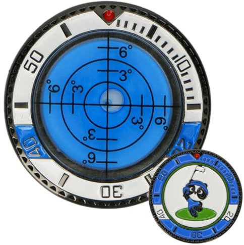 Golf-Marker--Clip, Ball-Marker--Clip,Zinklegierung clip Golfballmarker mit Wasserwaage - Multifunktionales Skalendisplay, leicht zu tragendes Putting-Trainingszubehör für Golfschläger und Golfspieler