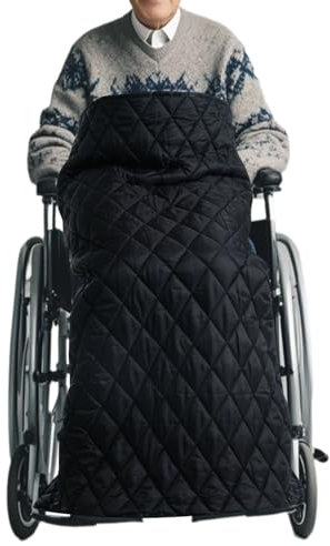 ZCYX Rollstuhl Decke, Winter Rollstuhldecke Beindecke für Erwachsen, Decke für Rollstuhlfahrer, Verdickter Plüsch Winddichte Rollstuhl Decke Kniedecke Erwachsene (Schwarz)