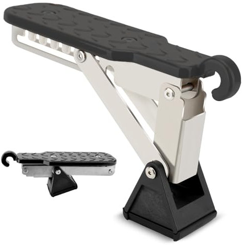 WODHMIEY Adjustable Roof Rack Door Step, Foldable Car Roof Rack Step, Universal Fit 7 Gear Car Latch Door Step, Adjustable Angles, Aluminum Alloy for Trucks Cars, SUV, RV, Off-road Vehicle(Black)