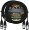 WORLDS BEST CABLES 2 Units - 4 Meter - WBC-PRO-QUAD Ultra-Silent Ultra-Flexible Balanced Star-Quad Cable with Amphenol Male & Female XLR Plugs & Black Tweed Jacket