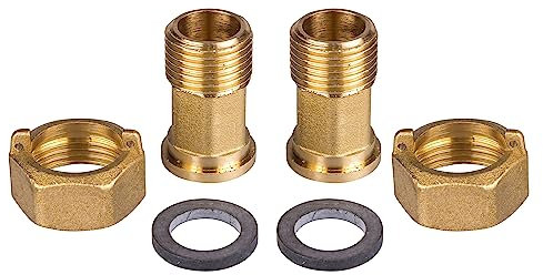 SPEWA Tuerca para contador de agua con tuerca de 3/4 pulgadas x boquilla de 1/2 pulgadas AG, MS-blank Set con 2 unidades + 1