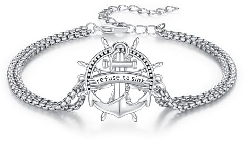 OHAYOO Anker Armband Herren Armband Silber 925 Damen Anker Bracelet Women Schmuck Geschenk Edelstahlkette 17+5 cm Für Damen Herren Frau Freundin