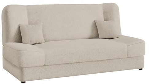 Mirjan24 Schlafsofa Jonas Premium, Bettsofa Sofa mit Bettkasten und Schlaffunktion Dauerschläfer-Sofa Couch Schlafcouch Wohnlandschaft (Boucle Baloo 2074)