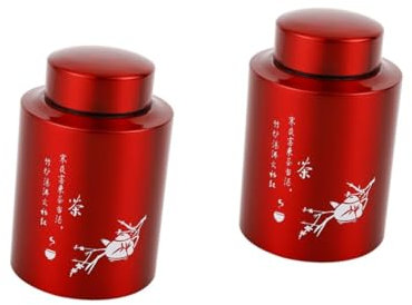 COLLBATH 2St Teedose aus Edelstahl antikes Teedosen für losen Tee Keksdose teeaufbewahrungsboxen teebehälter zuckerdose Desktop-Speicherkanister Haushaltskanister Rostfreier Stahl rot