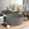AUVYI Inodoro de invitados de lujo, redondo, mate, gris claro, 40 x 15 cm, cerámica, lavabo, garaje, lavabo, baño, aspecto moderno, diseño lujoso