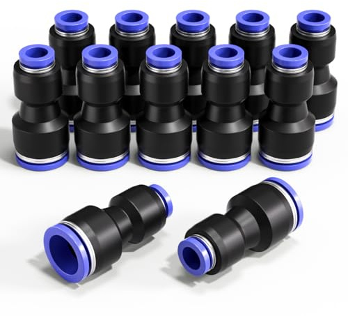 Bwintech 12 Pcs 10mm à 16mm diamètre pneumatique réducteur Push adapter raccord réducteur rapide (PG10-16)