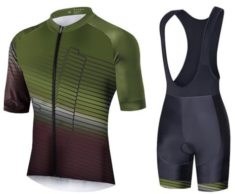 UGLY FROG 2025 Set Ciclismo Uomo Completo da Bici Body da Ciclismo Salopette Estivo Corti Magliette Asciugatura Rapida Traspirante Verde