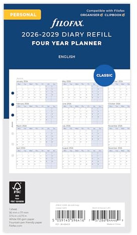 Filofax Kalender Personal 4Jahresplaner (englisch)2026-2029