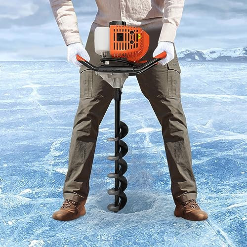 52CC - Trapano a benzina a 2 tempi, pali di recinzione, trivellatore, escavatore, palmare, 2 tempi, 3 punte di diametro (4, 6, 8), attrezzatura di sicurezza, bilancia e prolunga