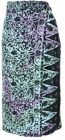 GURU SHOP 3/4 Wickelrock, Bali Sarong Sommerrock aus Viskose, Midi, Petrol