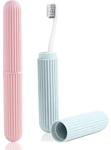 Polartreehome 2 Stück Zahnbürsten Etui, Reise Zahnbürstenbox, Tragbare Zahnbürstenhülle, Zahnbürste Zahnpasta Case, Zahnbürste Aufbewahrung Behälter Etui für Reisen, Camping, Familie, Business