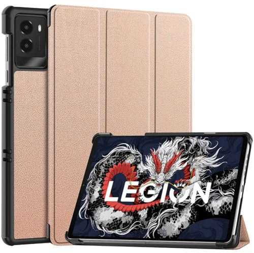 SATURCASE Case for Lenovo Legion Y700 2025 2023 / Lenovo Legion Tab Gen 3 8.8 inch, PU Leather Flip Foldable Folio Stand Slim Light Auto Wake Up/Sleep Protective Tablet Cover (Rose Gold)