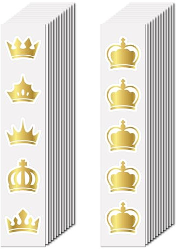 CREATCABIN 480 Stück Kronen Aufkleber Scrapbook Aufkleber Kleine Dekoration PVC Vinyl Wasserdicht Für Laptop Selbstklebend Süße Etiketten Basteln Für Wasserflasche DIY Spieldekoration Tisch 2.2cm