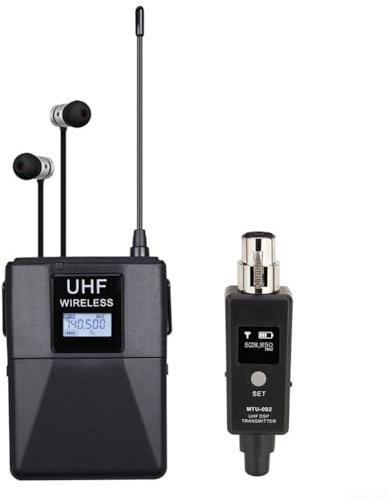 HpLive UHF - Sistema di monitoraggio wireless in-ear con auricolari, 20 canali per registrazioni e spettacoli, accessori audio professionali per studio, eventi, campioni di nastro