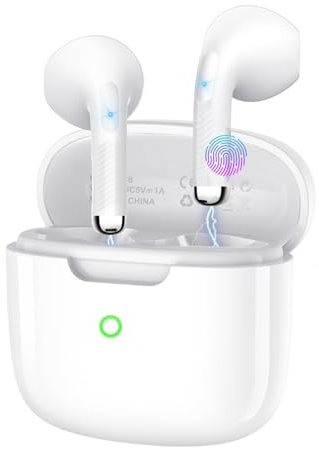 Cuffie Bluetooth 5.4 Auricolari Wireless con ENC Cancellazione Rumore Attiva IP7 Impermeabili Certificati Hi-Res 50 Ore Autonomia 6 Microfoni HD Controllo Tattile Stereo Premium per Sport e Lavoro