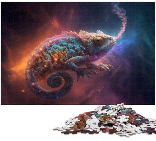 1000 teiliges Puzzle für Erwachsene Chamäleon Puzzle Lernspiel Herausforderung Spielzeug Kunstwerk Geschenk (Größe 38 x 26 cm)