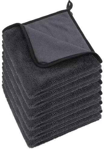 VAIYNWOM Lot de 6 chiffons en microfibre de qualité supérieure pour nettoyage de voiture, chiffons secs, nettoyage non pelucheux, pour voiture, moto, maison, camping (40 x 30 cm)