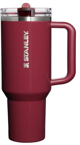 STANLEY Quencher ProTour Flipstraw Tumbler, 40 oz, Cranberry | Built-In Straw & Handle | Cupholder Compatible for Travel | Leakproof Insulated Stainless Steel Cup | BPA-Free