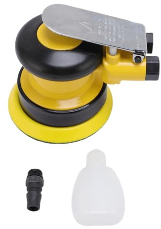 WOHPNLE 4-Inch Dual Action Pneumatic Sander,10000RPM Air Polisher with 1/4in Inlet Low Vibration Design for Car Ship Polishing Waxing Sanding
