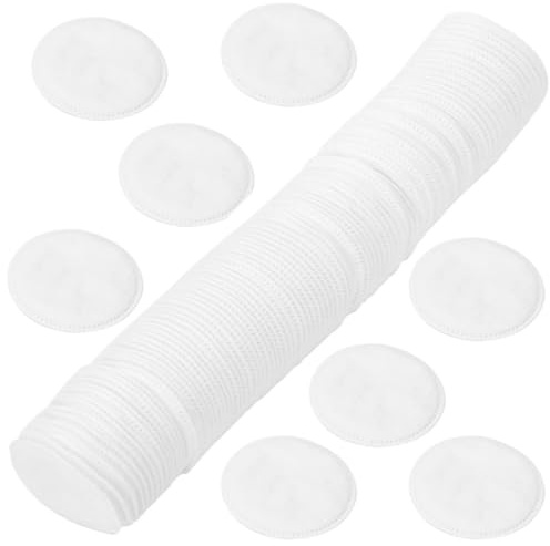 MUCKLILY 100 Stück Wiederverwendbare Weiße Kosmetikpads aus Vliesstoff Runde Kompakte Make Up Entferner Pads für Gesichtsreinigung und Reisen Leicht und Praktisch