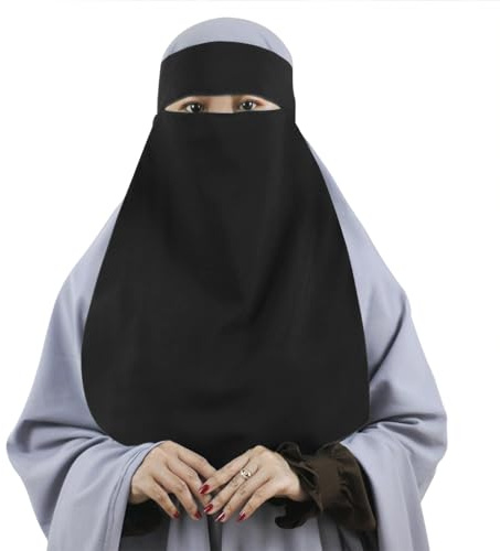 Damen Hijab Niqab Gesichtsschleier Muslim Jilbab Kopftuch Mit Augenschlitz Islam Khimar Einteiler Schal Abaya Schleier Kopfbedeckung Gebetskleid Unterschal Head Scarf Untertuch Für Alltag Chemo Umrah