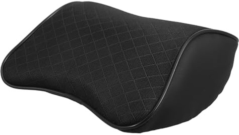 Nackenkissen fürs Auto, Nackenstützkissen für Autositz | Kopfkissen für Fahrer, Polyester und Baumwolle, Schwarz, Schlichtes Design, Atmungsaktiv und Bequem