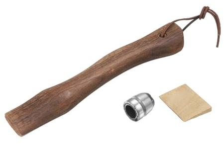 QUARKZMAN Manche De Hache en Bois De Remplacement 10.2 Manche De Hachette Universel en Hickory avec Coin en Bois Et Rond pour Hache De Camping Et Jardinage