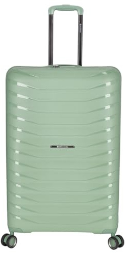 Kenorada Reisetrolley Baselight | Stabiler Koffer in verschiedenen Größen | Hartschalenkoffer aus stabilem Material | mit TSA Zahlenschloss | Reisekoffer (Light Green, L - großer Koffer)