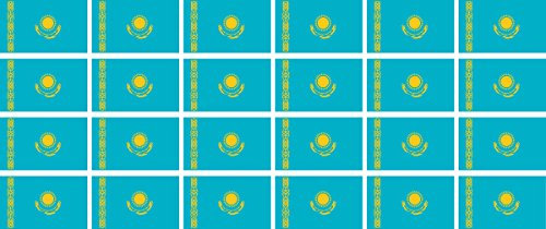 Mini set adesivi - Pack liscio - 33 X 20 mm - selbstklebender Sticker - Kazakhstan - Self Adhesive - Bandiera/Banner/standarte per portatili, Ufficio, a casa e la scuola - 24 pezzi