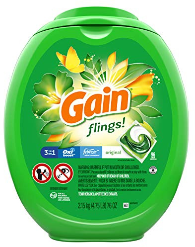 Gain flings! Waschmittelseife, hohe Effizienz (HE), Originalduft, 96 Stück