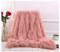 Plaid en fausse fourrure à poils longs, super doux, confortable et élégant, pour canapé, fauteuil et lit (rose, 130 x 160 cm)