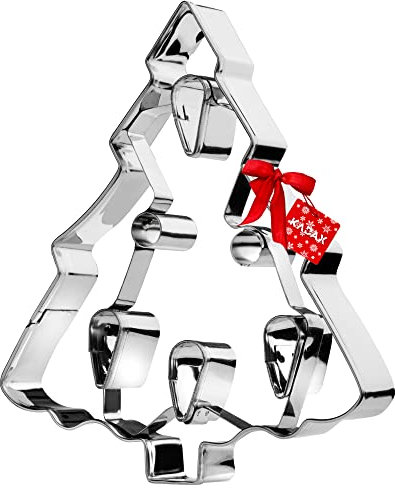 KADAX Ausstechformen aus Edelstahl, Keksausstecher für backen, Kekse, Lebkuchen, Weihnachten, Tortendekorationen, Plätzchenformen, Plätzchen Ausstecher, Verschiedene Formen (Weihnachtsbaum)