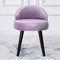 Qivange Velvet Vanity Dressing Table Stool Low Back Makeup Vanity Chair Bedroom Chair Wood Legs (Purple, 48 * 48 * 68CM)