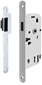 FERCO by THIRARD - Serrure magnétique encastrable pour porte intérieure, axe 50mm, bouts ronds, fer satiné