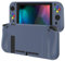 PlayVital Cover Protettiva Custodia per Nintendo Switch Copertura Morbida TPU Case per NS Switch Joycon Console con Copri Tasti ABXY Direzionali Colorati-Grigio